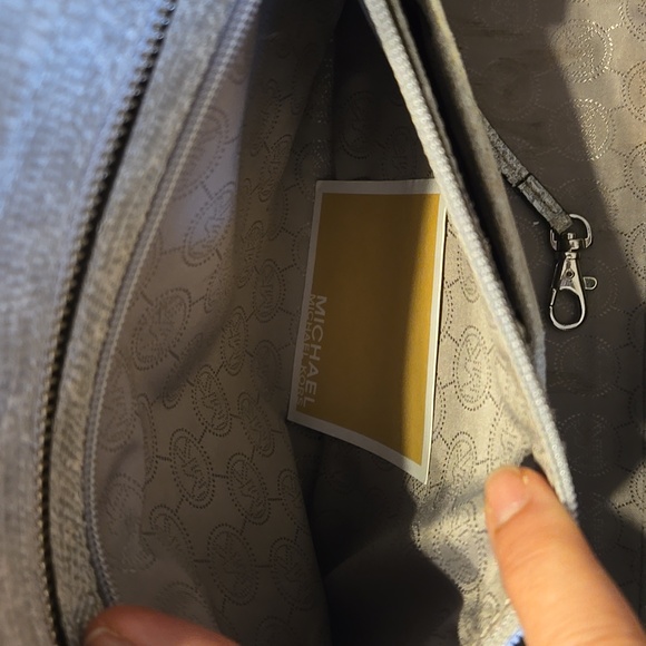 Michael Kors Grey Silver Detachablr Crossbody Strap Satchel - Picture 10 of 11
